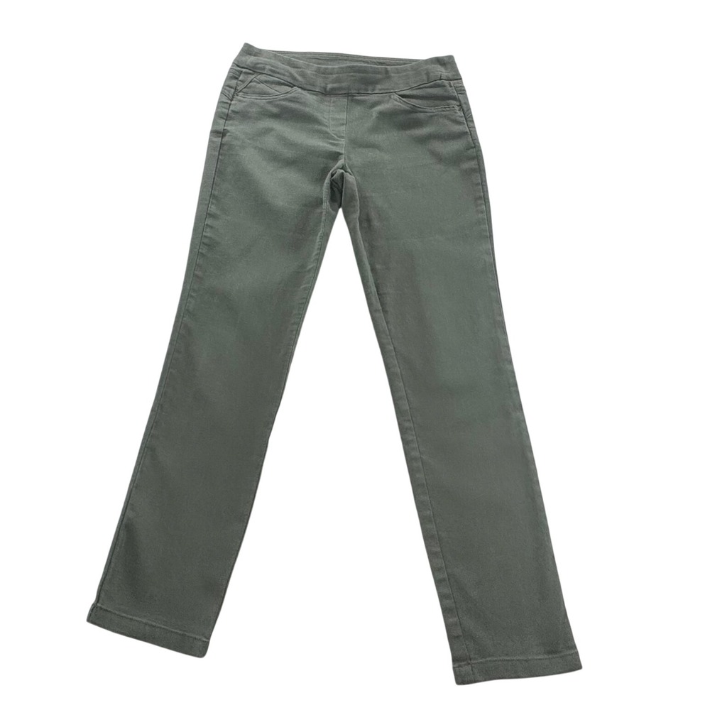 Briggs Petite 6P Sage Olive Stretch Pull On Pants Straight Leg Office Casual